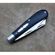 Todd Davison Black Canvas Micarta---A Rare Two Blade Folder. #1456