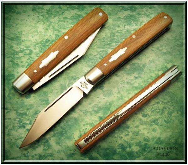 Todd Davison Canvas Micarta Folder.  #1446