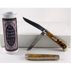 2010 AAPK Club Knife - Interior Ram's Horn 3 7/8" Trapper - 1095 Steel Blades