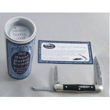2013 AAPK Club Knife - 3 3/8" Swell Center Whittler - Ebony Wood - 1095 Steel Blades