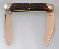 2014 AAPK Club Knife - 4 1/8" Moose - Blood Red Jigged Bone- 1095 Steel Blades