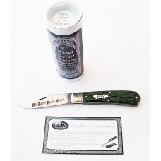 2016 AAPK Club Knife - 3 7/8" Antique Green Jigged Bone Stallion Jack Knife - 1095 Steel Blade
