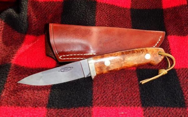 BERETTA LOVELESS SKINNER KNIFE, Mdl 202A, Quince Handle, Discontinued Model