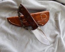 RANGER R/K HUNTER KNIFE, Custom Made by Justin Gingrich, Desert Ironwood Handle
