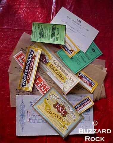 VINTAGE George & Son's IXL WOSTENHOLM  KNIFE Cutlery BOX LABELS & More