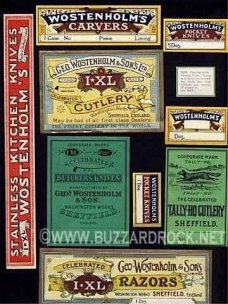 VINTAGE George & Son's IXL WOSTENHOLM  KNIFE Cutlery BOX LABELS & More