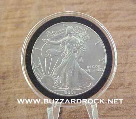 Year 2001 American Silver Eagle Dollar in Air-Tite Holder Year 2001 American Silver Eagle Dollar in Air-Tite Holder