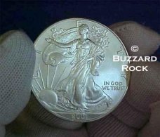 Year 2001 American Silver  Eagle Dollar in Air-Tite Holder