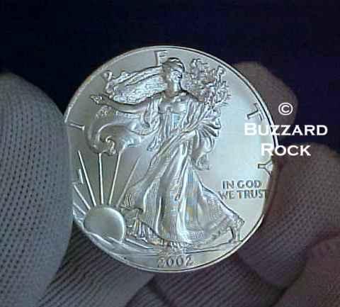 Year 2002 American Silver  Eagle Dollar in Air-Tite holder