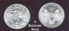 Year 2002 American Silver  Eagle Dollar in Air-Tite holder