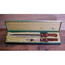Vintage ROBESON ShurEdge FROZEN HEAT Cutlery ROSEWOOD Carving Set with Box