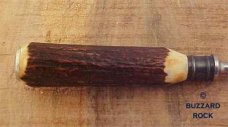~~ Old Time Near Mint Stag Handle Sharpening Steel ~~