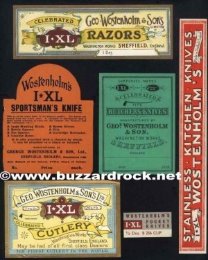 VINTAGE George WOSTENHOLM and Sons I*XL KNIFE Cutlery BOX LABELS & More