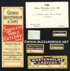 VINTAGE George WOSTENHOLM and Sons I*XL KNIFE Cutlery BOX LABELS & More