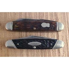 ~Two Well Loved USA Bone Boker Pocket Knives~