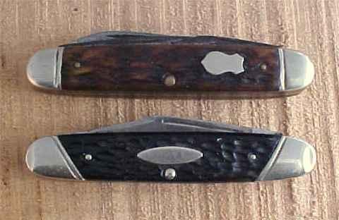 ~Two Well Loved USA Bone Boker Pocket Knives~ ~Two Well Loved USA Bone Boker Pocket Knives~