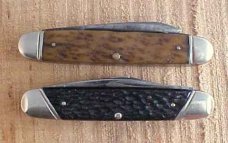 ~Two Well Loved USA Bone Boker Pocket Knives~