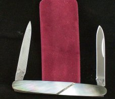 SCHRADE USA CUSTOM  SS778BP 2 Blade Pen Knife Black Pearl HANDLES