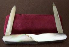 SCHRADE USA CUSTOM  SS778BP 2 Blade Pen Knife Black Pearl HANDLES