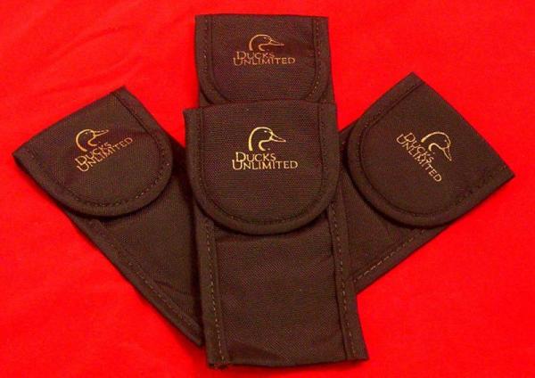SCHRADE DUCKS UNLIMITED SHEATH CASE LOT OF 4 SCHRADE DUCKS UNLIMITED SHEATH CASE LOT OF 4