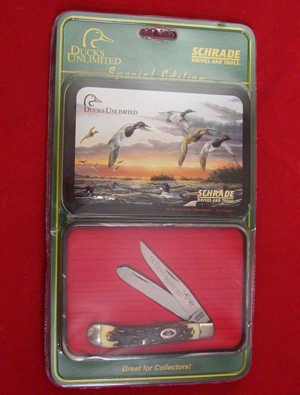 SCHRADE USA DUCKS UNLIMITED MINT SDU4 & TIN 285uh