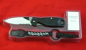   SCHRADE USA CH3S    Silhouette- Cliphanger -3 1/4 in. drop point, partially serrated, linerlock;