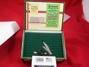 SCHRADE WALDEN USA LOW SERIAL # MIB USA CIGAR BOX CSW722SC ORIGINAL !! 