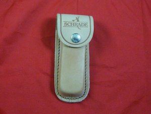 SCHRADE USA GENUINE LEATHER SHEATH SCHRADE logo NEW OLD STOCK