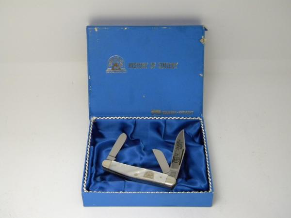Edge Mark Solingen Germany History of Cutlery Knife Grinding Pearl Stockman Knife in Box