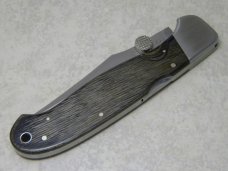 Rigid RG-21 Surgical Steel Japan Plain Edge Wood Large Lockback Thumb Stud Knife in Box