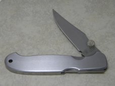 Rigid RG-22 Surgical Steel Japan Plain Edge Metal Large Lockback Thumb Stud Knife in Box