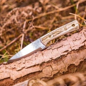 *** FREE SHIPPING TO THE USA *** THE HAYWOOD STAG HANDLE BUSHCRAFT KNIFE HANDMADE IN UK