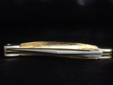 Schrade USA 250T Custom, Antique Elk Stag, Half Stops, Forced Patina