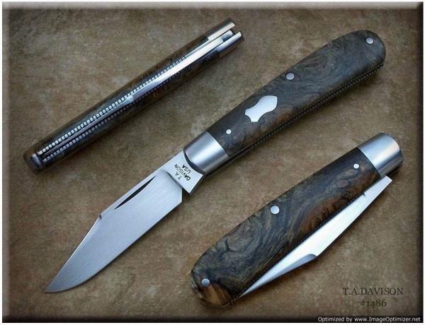Todd Davison Custom California Buckeye Burl Folder. #1486