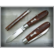 Todd Davison Afzelia Lay Wood Scales. #1498---Plus Belt Sheath.
