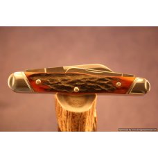 Tuna Valley Cutlery India Amber Stag Carpenter Whittler. #490