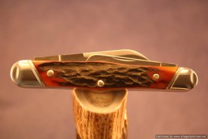 Tuna Valley Cutlery India Amber Stag Carpenter Whittler. #490