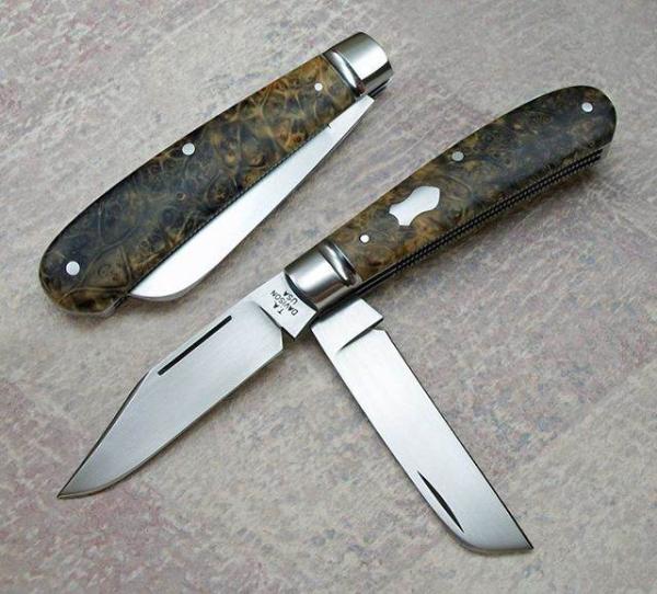 Todd Davison Box Elder Burl---A Rare Two Blade Folder.  #1524