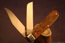 Todd Davison Box Elder Burl---A Rare Two Blade Folder.  #1524