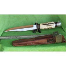 German Fixed Blade Hunting Knife with Stag Handles