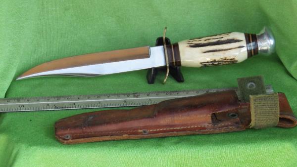 German Fixed Blade Hunting Knife with Stag Handles