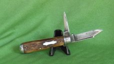 Excelsior Knife Co. 2 blade jack  Brown Bone handles