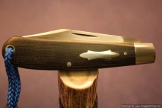 Todd Davison Custom Black Canvas Micarta Folder. #1536