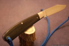 Todd Davison Custom Black Canvas Micarta Folder. #1536