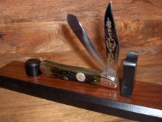 CASE XX KNIFE - NKCA 1985 CLUB KNIFE - GREEN BONE HANDLES - MIRROR POLISHED BLADES - SERIAL #3321
