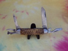 WW II era Scout Knife Pal Blade Co. Brown Bone Handles      