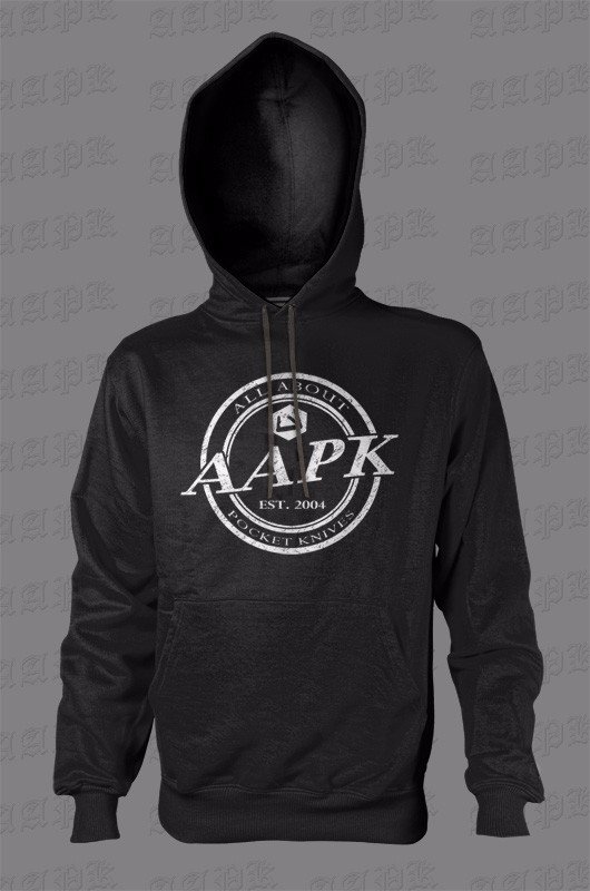 Black All About Pocket Knives (AAPK) Hooded Sweatshirt - 9 oz. 50/50 Cotton/Poly Fleece