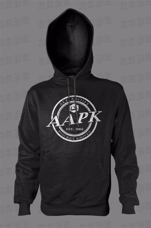 Black All About Pocket Knives (AAPK) Hooded Sweatshirt - 9 oz. 50/50 Cotton/Poly Fleece