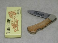 Parker Cut. Co. Surgical Steel Japan Smooth Bone Wildlife Series "The Cub" Lockback Knife in Box