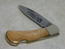 Parker Cut. Co. Surgical Steel Japan Smooth Bone Wildlife Series "The Cub" Lockback Knife in Box